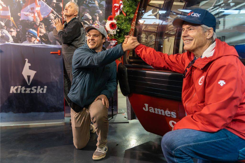 James Crawford and Ken Read in front of the gondola.