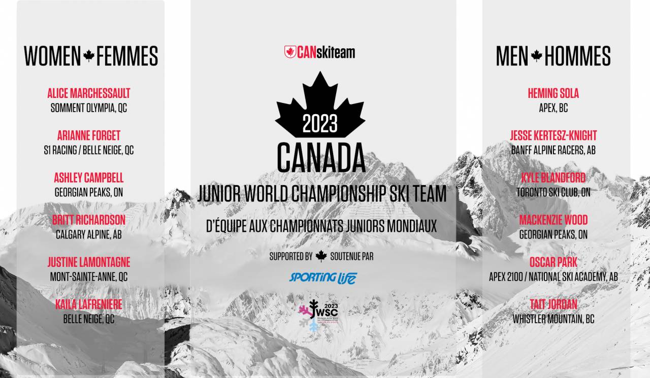 Alpine Canada News ALPINE CANADA ANNOUNCES TEAM FOR FIS ALPINE JUNIOR WORLD SKI CHAMPIONSHIP